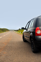 Image showing Car parked on road , Plateau of Parque natural de Madeira, Madeira island,  Portugal