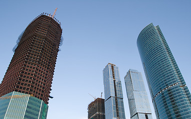 Image showing Skyscrapers under construction