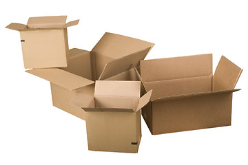 Image showing open brown cardboard boxes