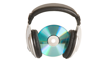 Image showing music concept, headphone and cd