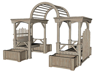 Image showing 3D rendered garden furniture