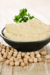 Image showing Hummus with chickpeas