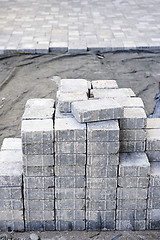 Image showing Interlocking stone driveway