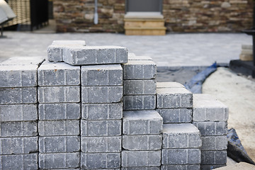 Image showing Interlocking stone driveway