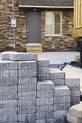 Image showing Interlocking stone driveway