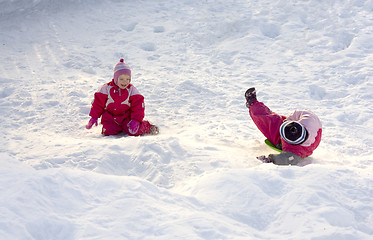 Image showing Playing in the snow