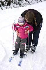 Image showing First time skier