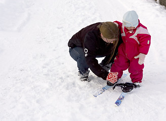 Image showing First time skier