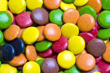 Image showing Closeup multi colored Chocolates