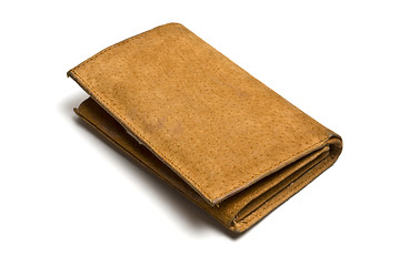 Image showing Old yellow leather wallet 