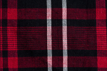 Image showing  texture of red-black checkered fabric 