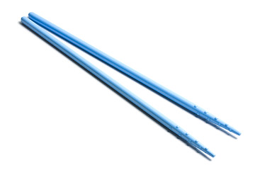 Image showing Blue chopsticks isolated on white 