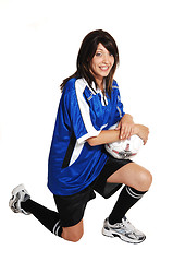 Image showing Soccer girl with ball.