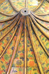 Image showing Asian wooden umbrella