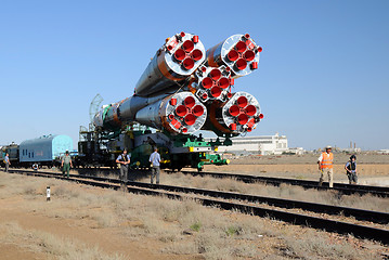 Image showing Soyuz Launch Vehicle Rollout
