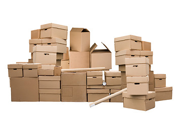 Image showing Brown different cardboard boxes