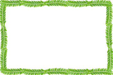 Image showing green leaves frame