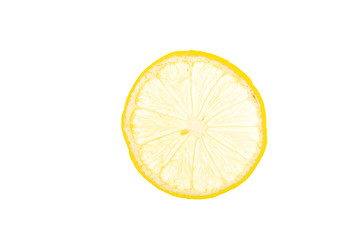 Image showing slice of fresh yellow lemon