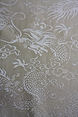Image showing Texture of chinese dragon pattern fabric