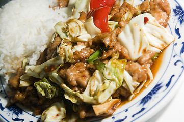 Image showing twice cooked pork in garlic sauce