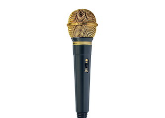 Image showing Gold microphone 