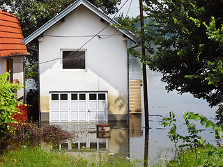 Image showing Flood - house in water