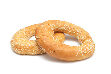 Image showing Two bagels isolated on white