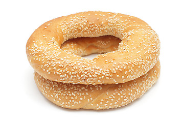 Image showing Two bagels isolated on white