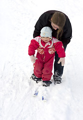 Image showing First time skier