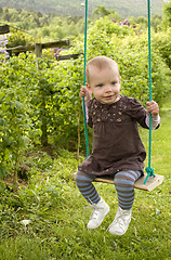 Image showing Toddler on swing