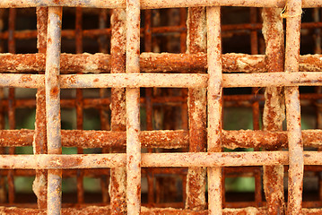 Image showing Rusty Metal Grid - Oxidation