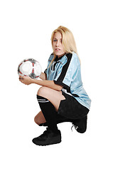 Image showing Soccer girl with ball.