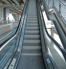 Image showing Escalator at elevated train station in Bangkok