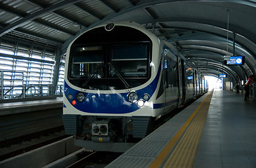 Image showing Airport Link train at a station in Bangkok