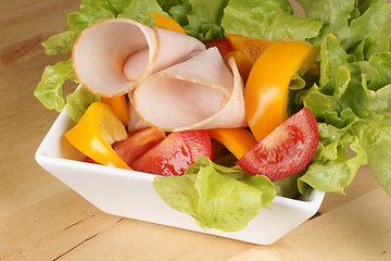 Image showing Mixed salad with roast turkey