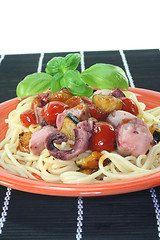 Image showing Spaghetti with seafood
