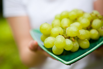Image showing Fresh green grapes
