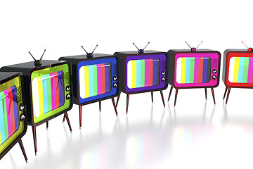 Image showing Colorful retro tv's