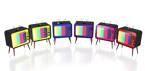 Image showing Colorful retro tv's