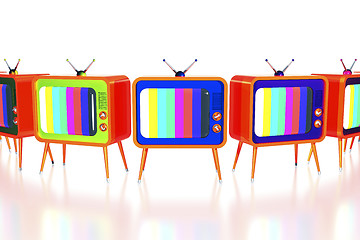 Image showing Orange retro tv's