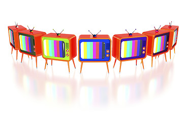 Image showing Orange retro tv's