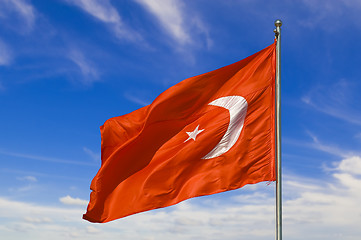 Image showing turkish flag on a pole