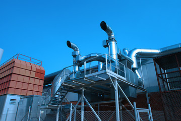 Image showing Ventilation pipes of an air condition