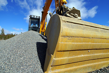 Image showing excavator against blue sky    