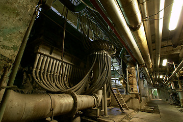 Image showing Old abandoned dirty empty scary factory interior