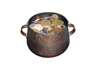 Image showing Coins in pot