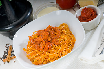 Image showing tomato and chicken pasta