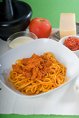 Image showing tomato and chicken pasta