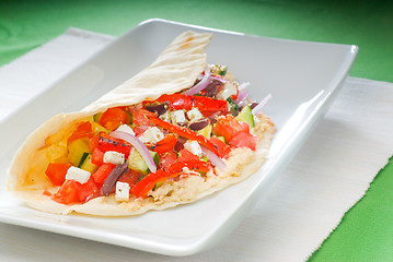 Image showing fresh salad wrap