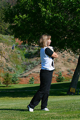 Image showing Female golfer